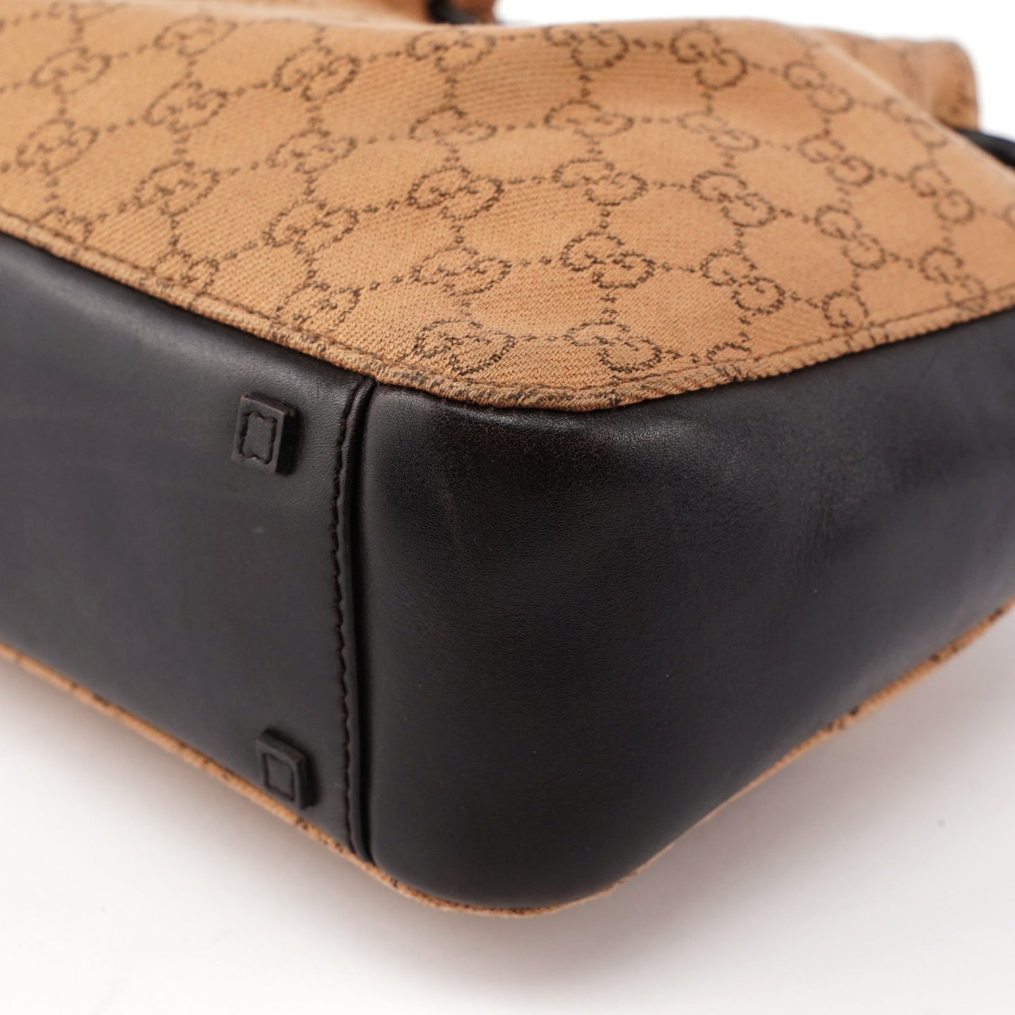 Beige Brown GG Tote With Pouch