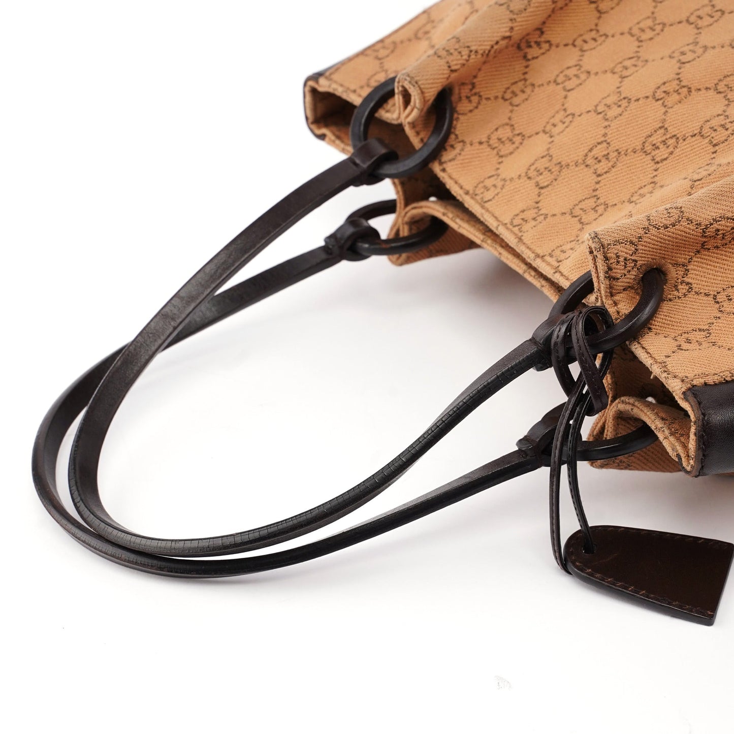 Beige Brown GG Tote With Pouch