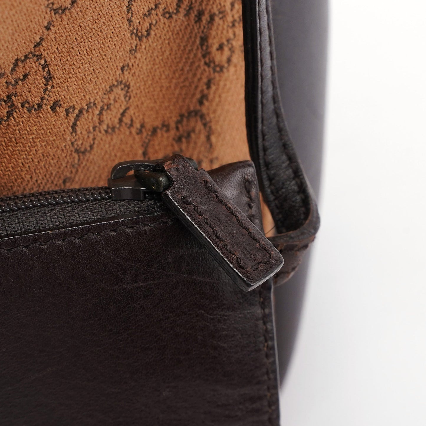 Beige Brown GG Tote With Pouch