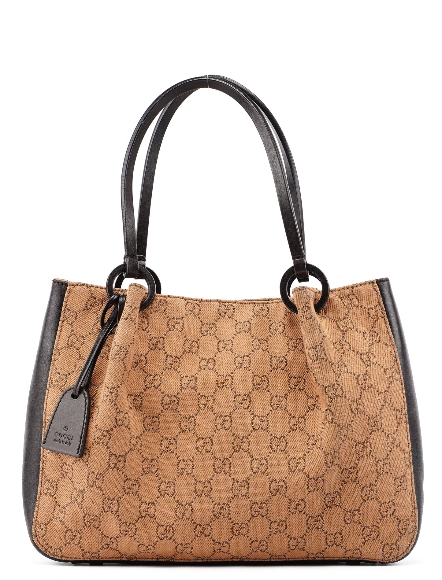 Beige Brown GG Tote With Pouch