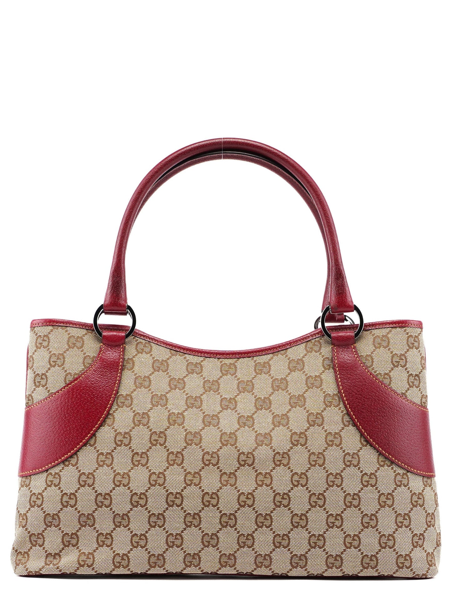 Beige Burgundy GG Tote Bag