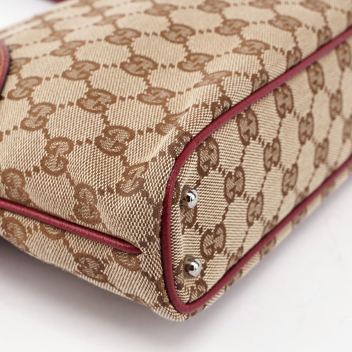 Beige Burgundy GG Tote Bag