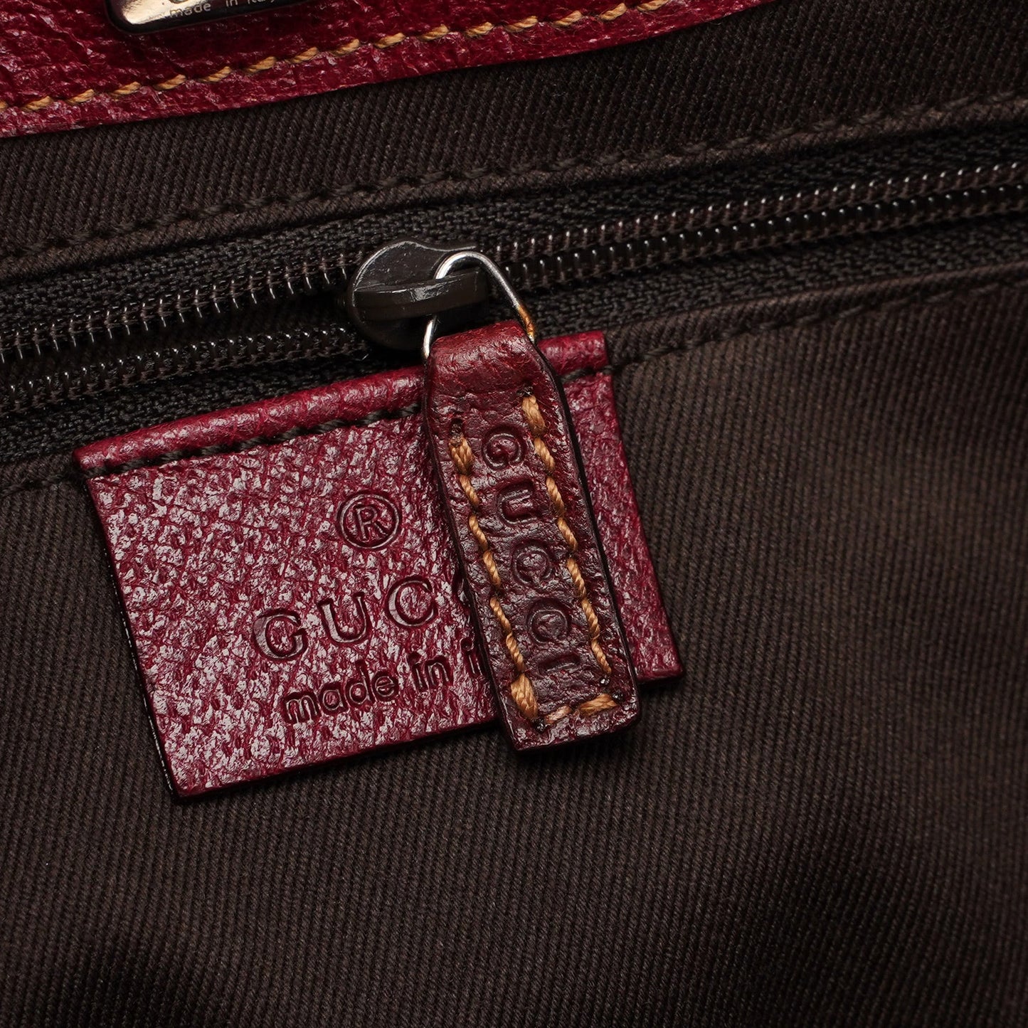 Beige Burgundy GG Tote Bag