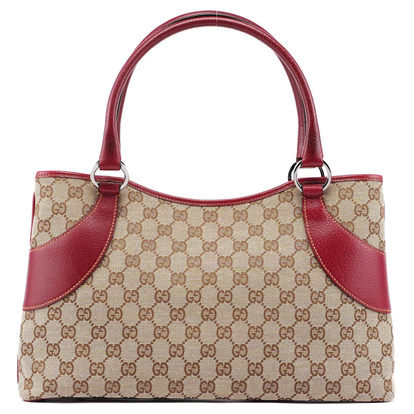 Beige Burgundy GG Tote Bag