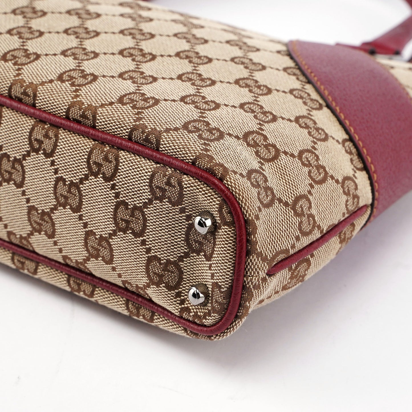 Beige Burgundy GG Tote Bag