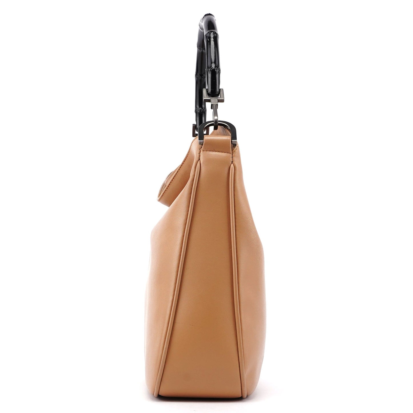 Beige Calfskin Bamboo 2-Way Bag