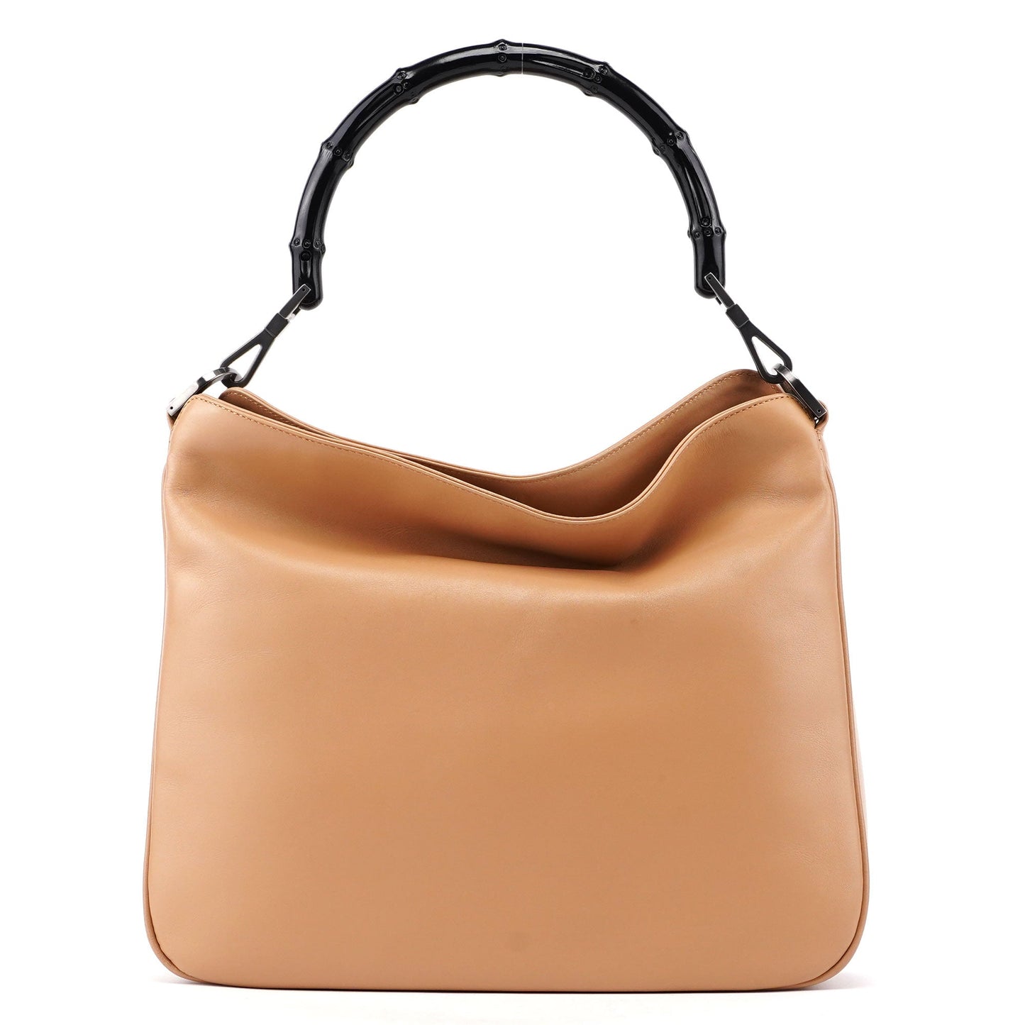 Beige Calfskin Bamboo 2-Way Bag