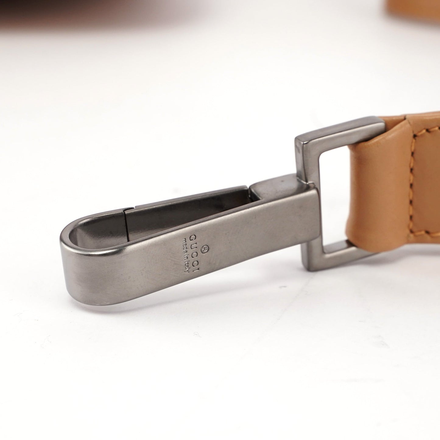 Beige Calfskin Bamboo 2-Way Bag