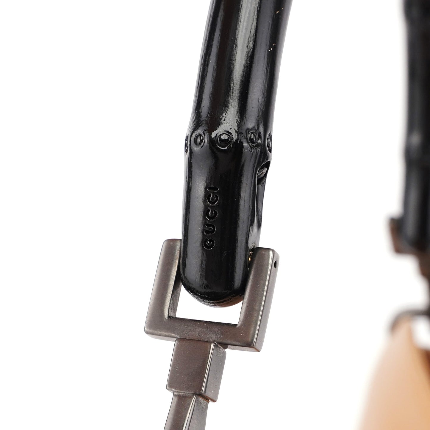 Beige Calfskin Bamboo 2-Way Bag