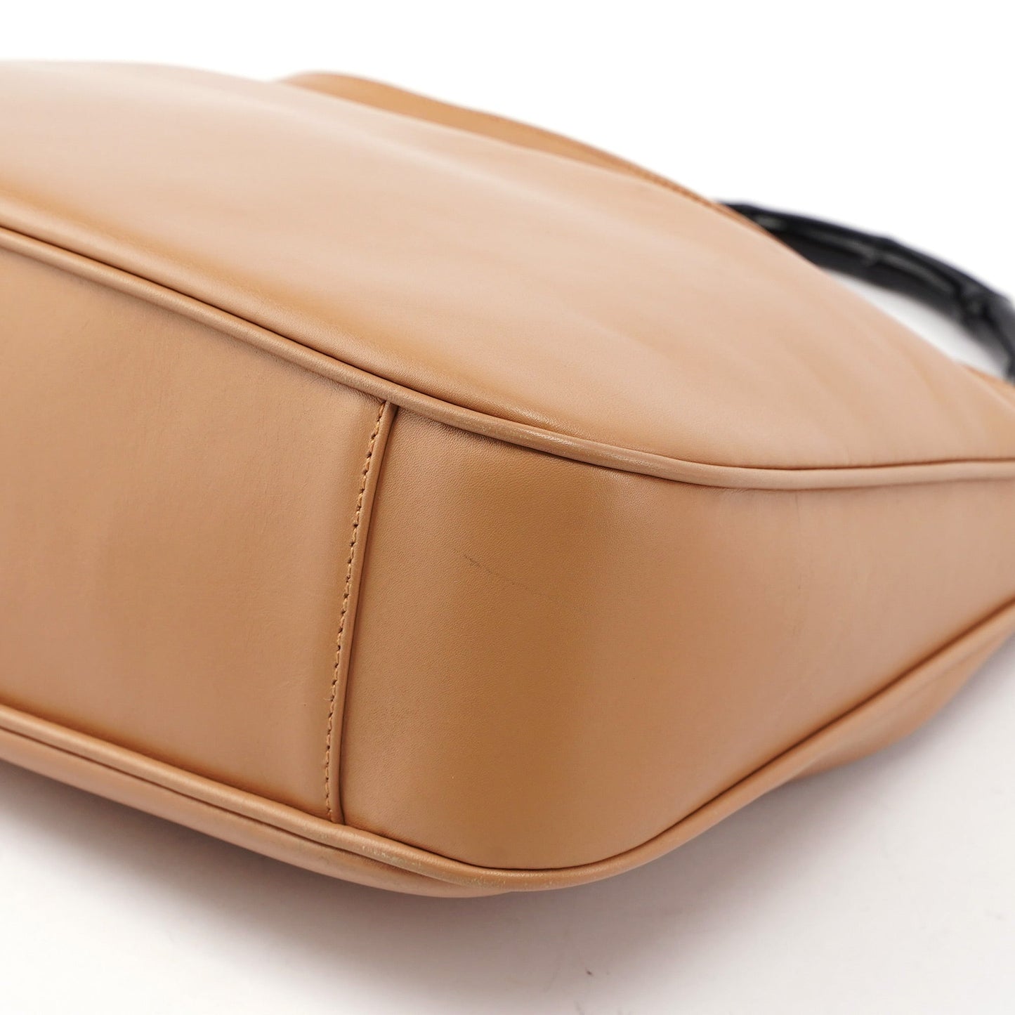 Beige Calfskin Bamboo 2-Way Bag