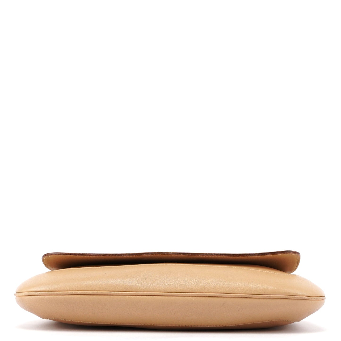 Beige Calfskin Chain Shoulder Bag