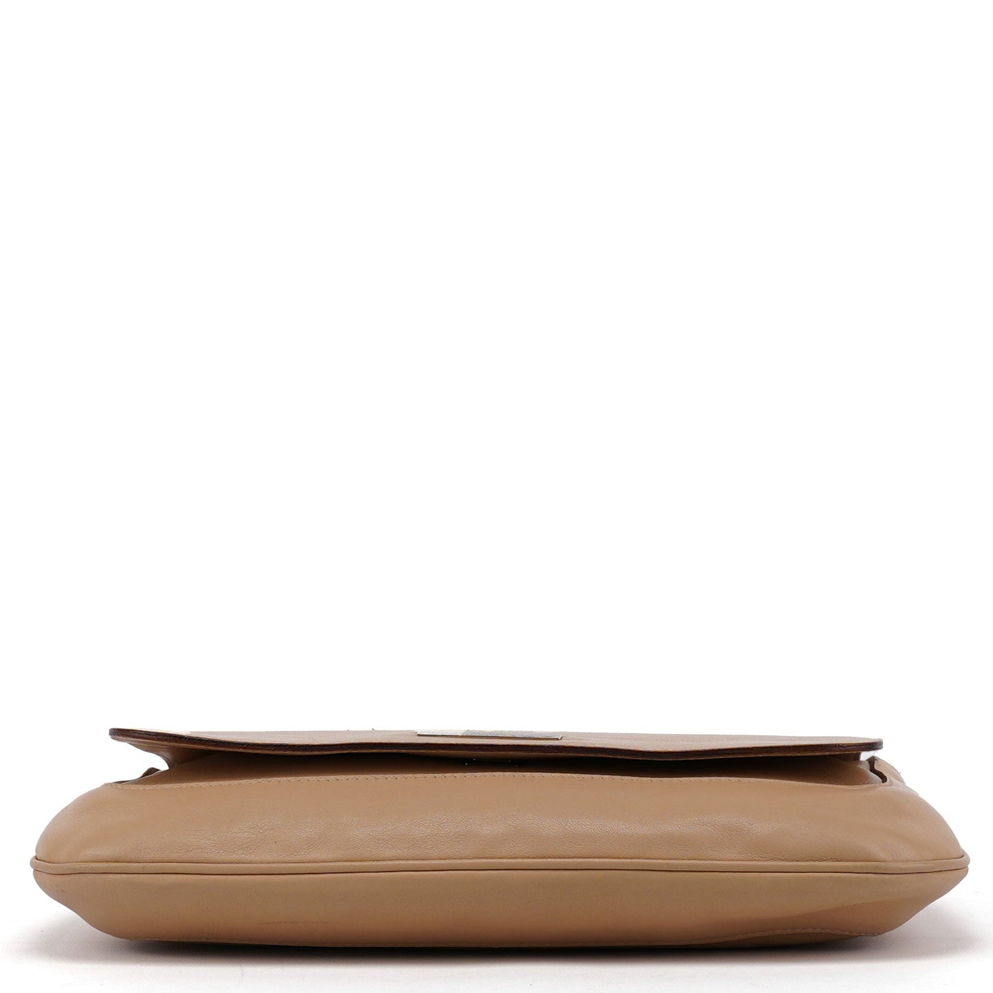 Beige Calfskin Chain Shoulder Bag