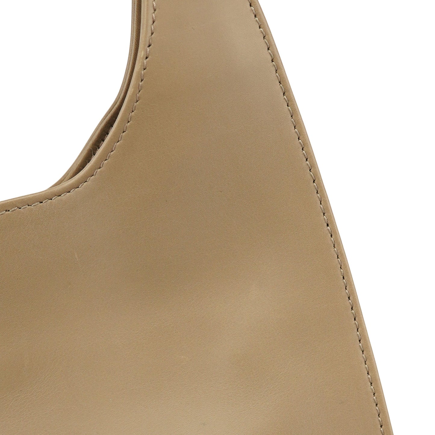 Beige Calfskin Hobo Shoulder Bag