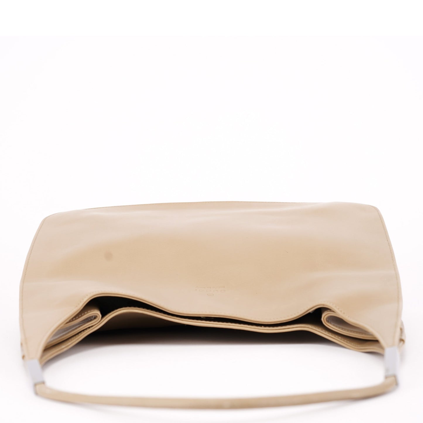 Beige Calfskin Hobo Shoulder Bag
