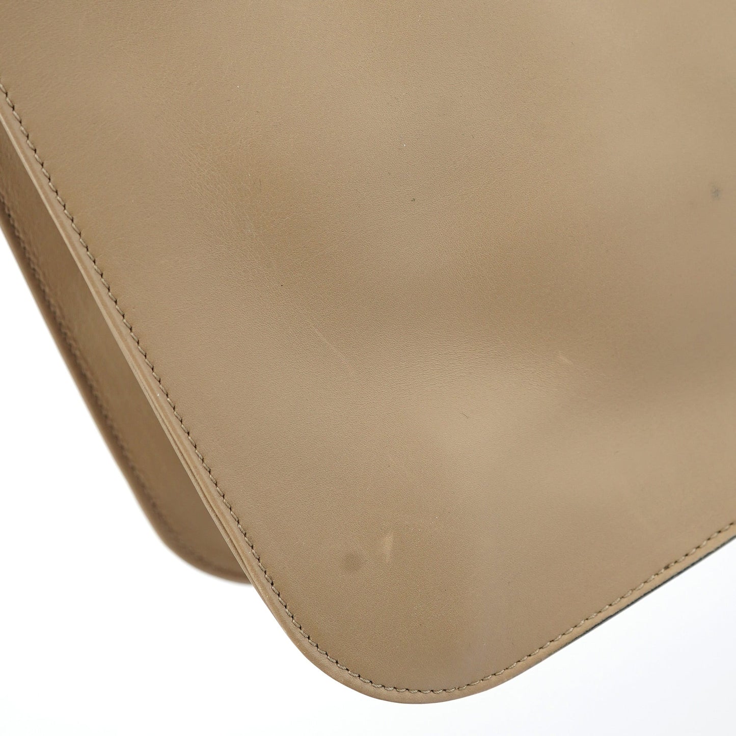 Beige Calfskin Hobo Shoulder Bag