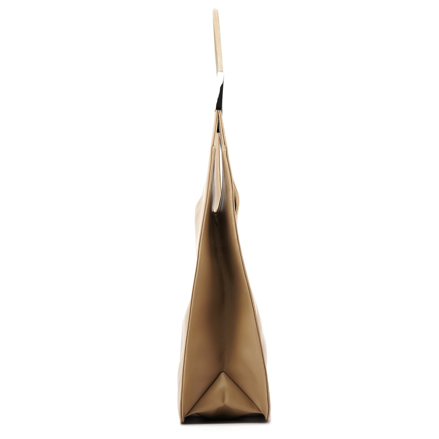 Beige Calfskin Hobo Shoulder Bag