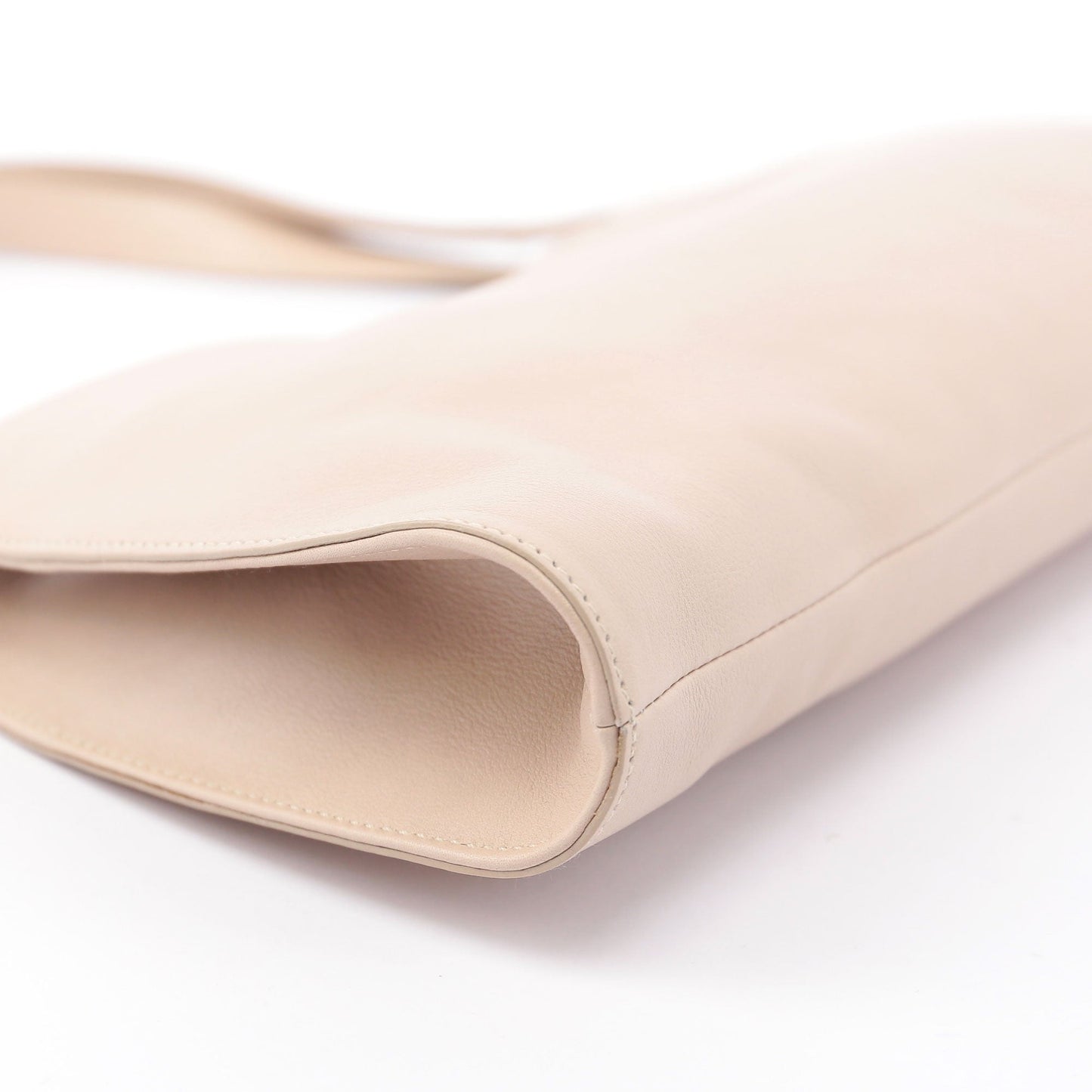 Beige Calfskin Shoulder Bag