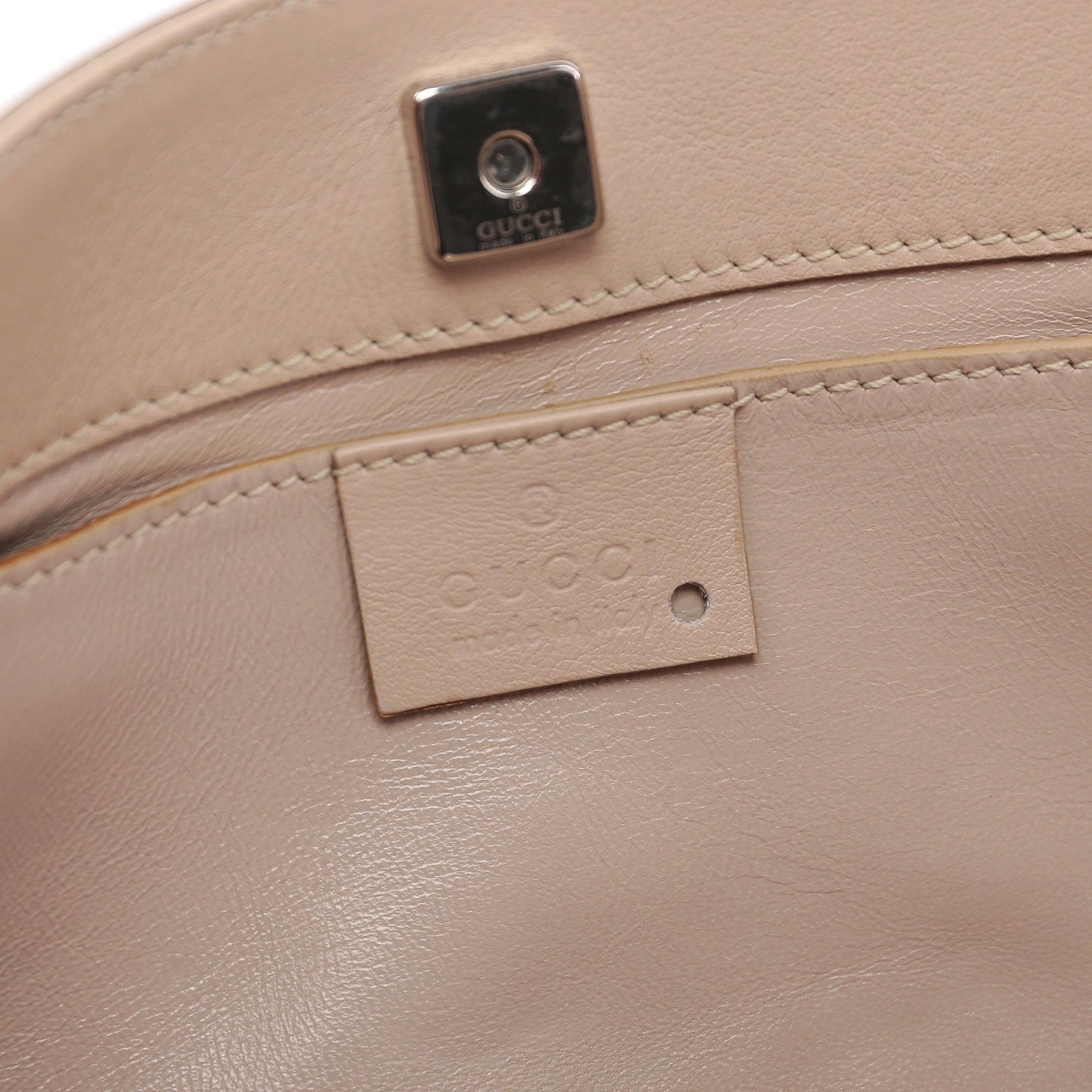 Beige Calfskin Shoulder Bag