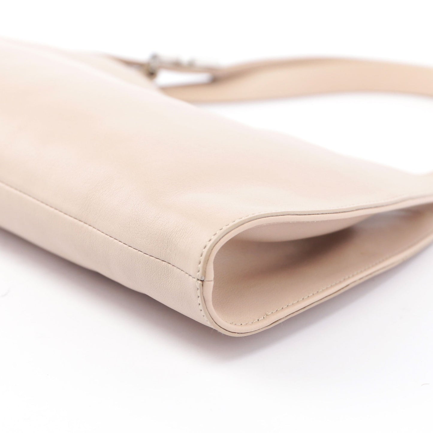 Beige Calfskin Shoulder Bag