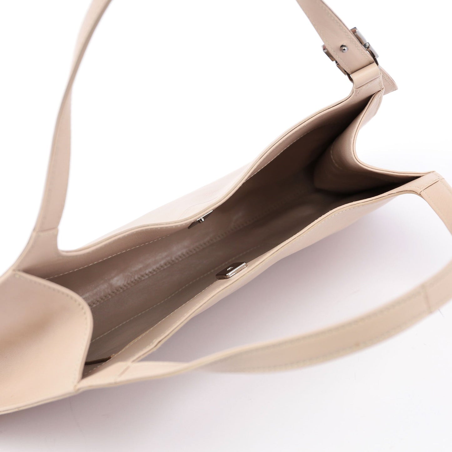 Beige Calfskin Shoulder Bag