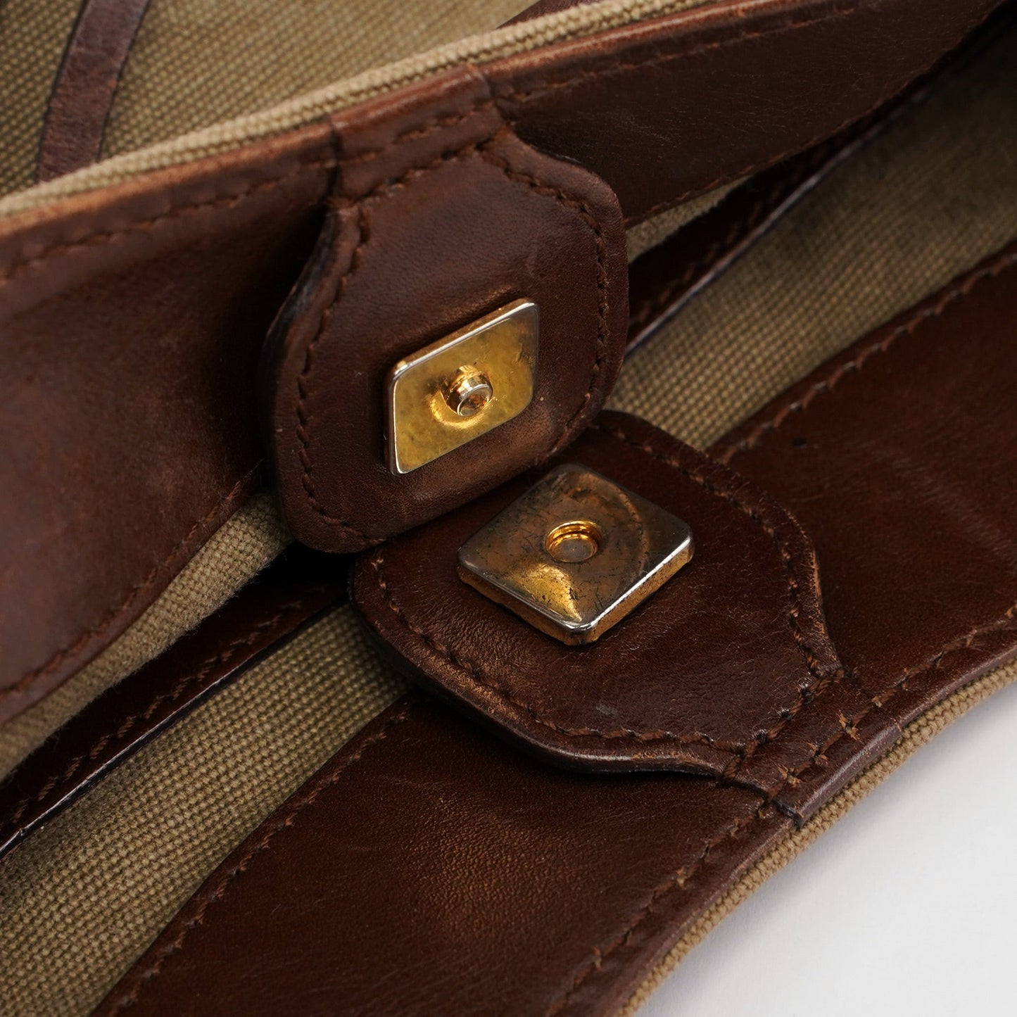 Beige Canvas Bamboo Top Handle Bag