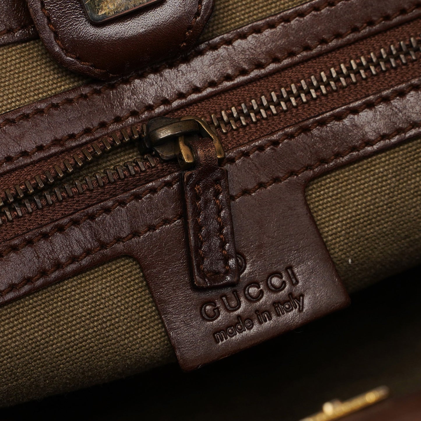 Beige Canvas Bamboo Top Handle Bag