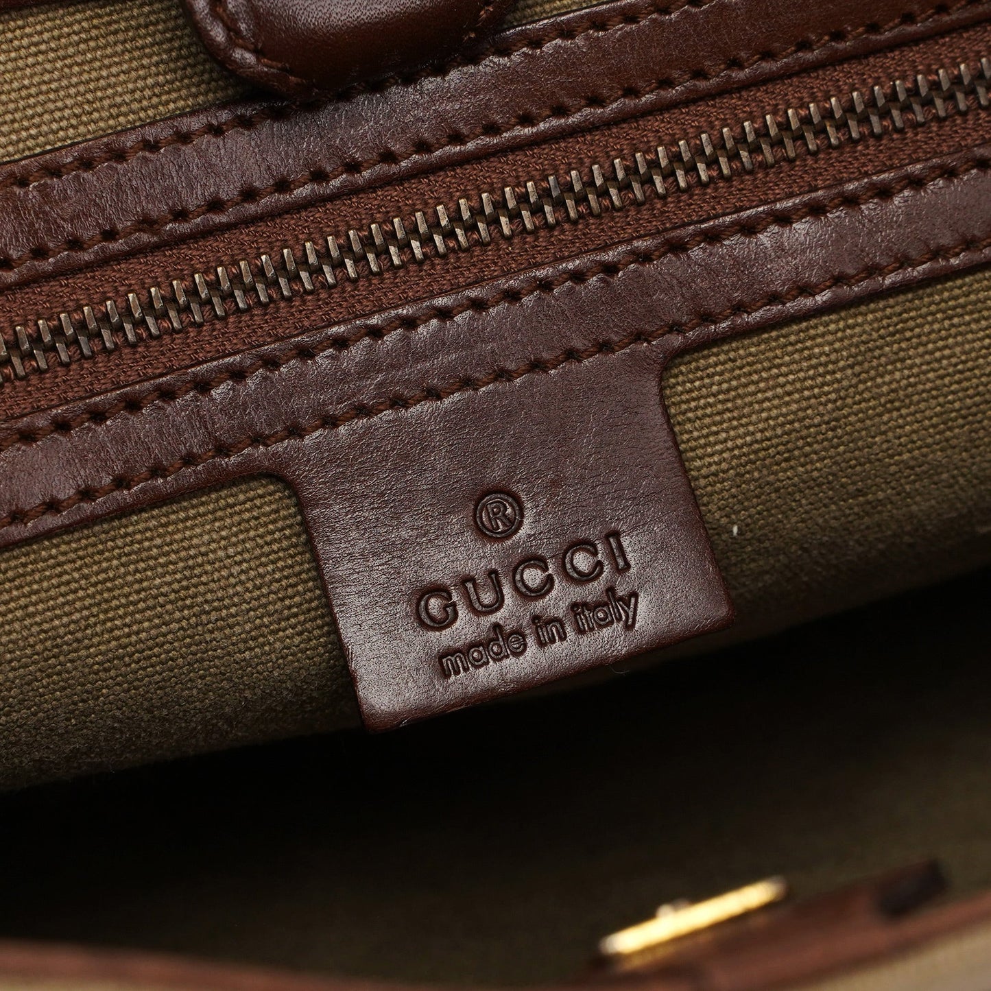 Beige Canvas Bamboo Top Handle Bag