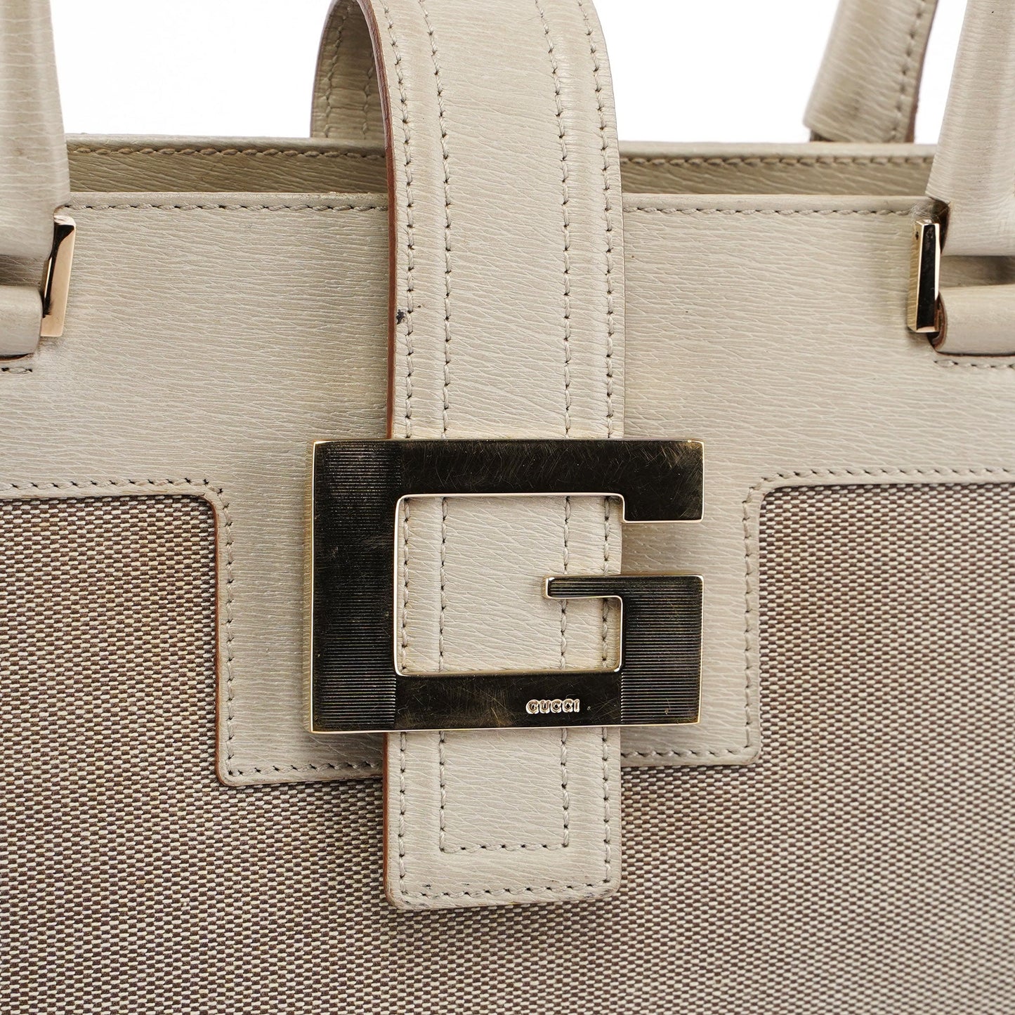Beige Canvas G Tote
