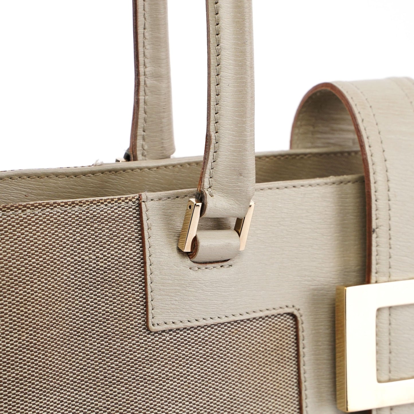 Beige Canvas G Tote