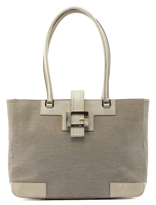 Beige Canvas G Tote