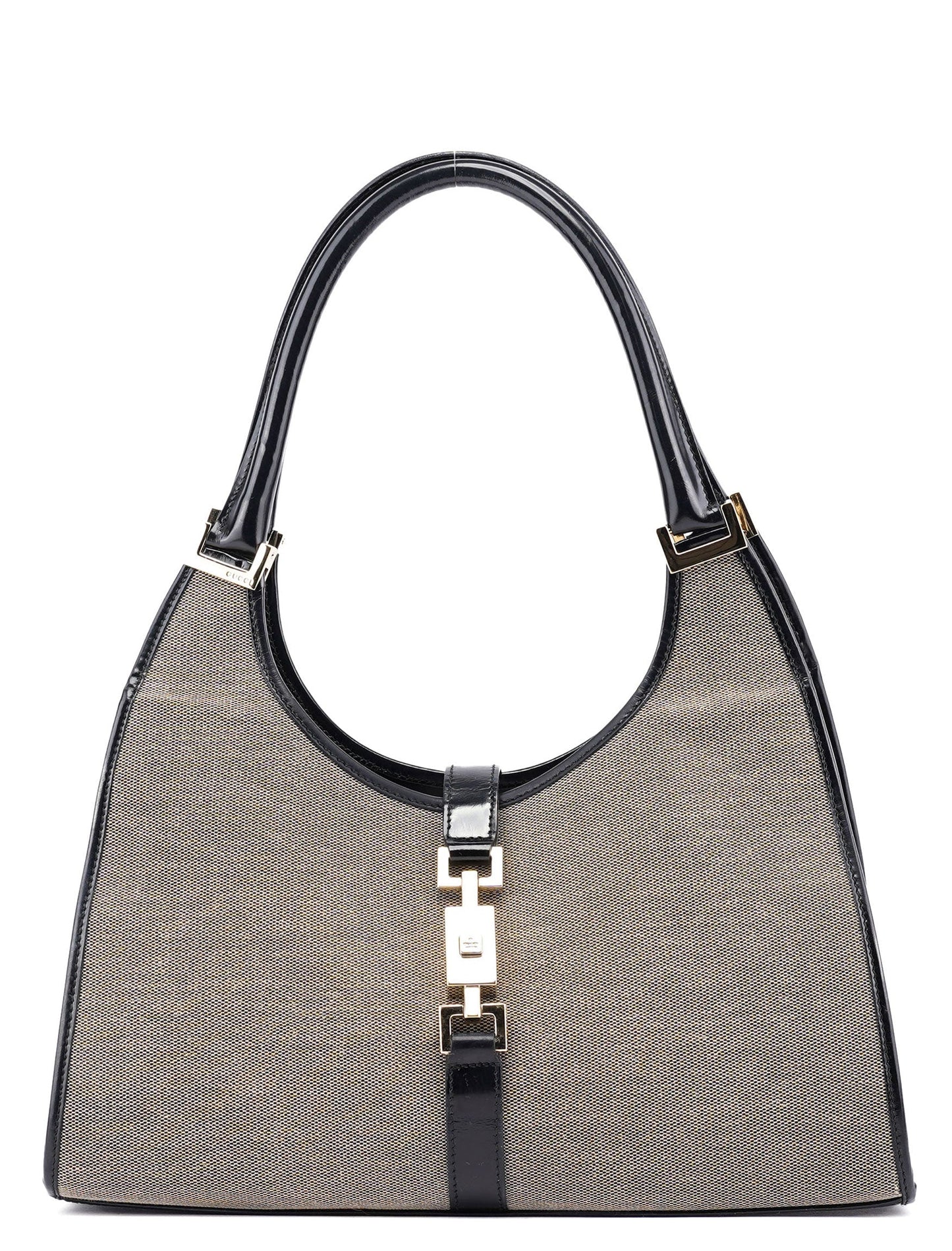 Beige Canvas Jackie Shoulder Bag