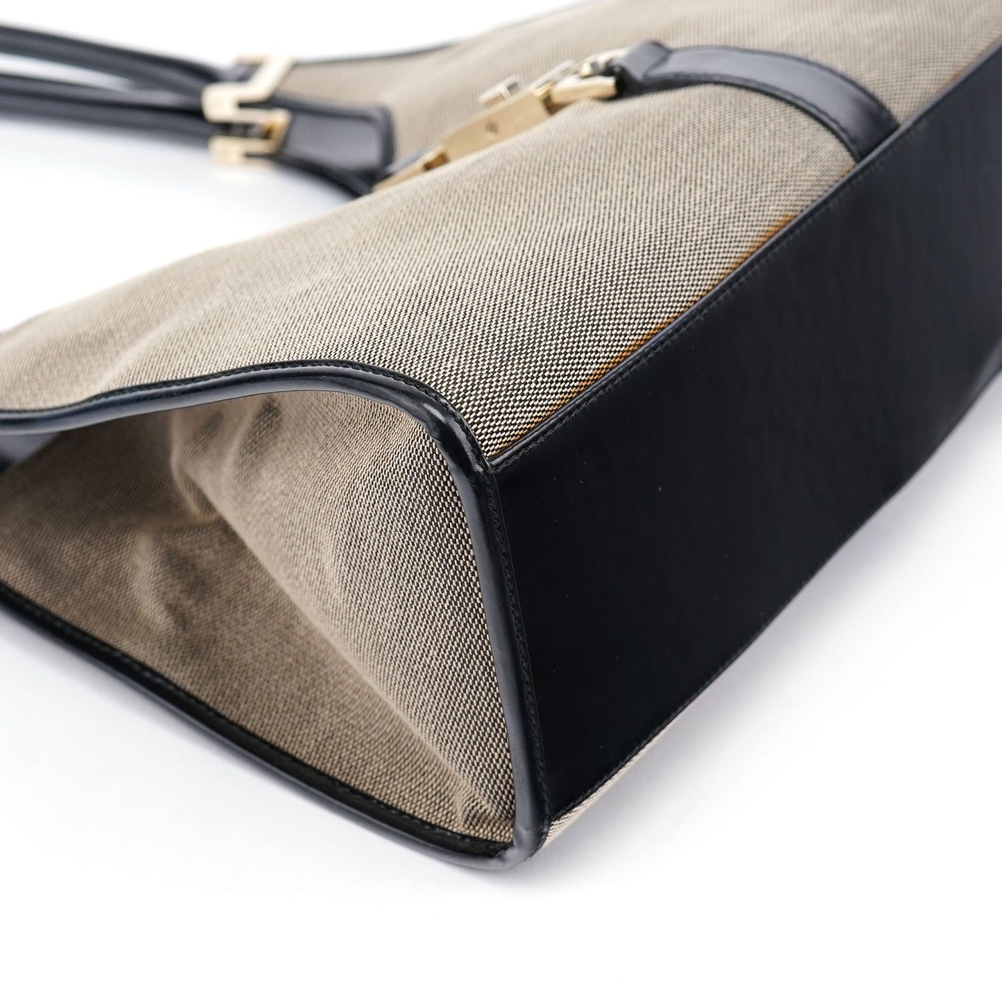 Beige Canvas Jackie Shoulder Bag