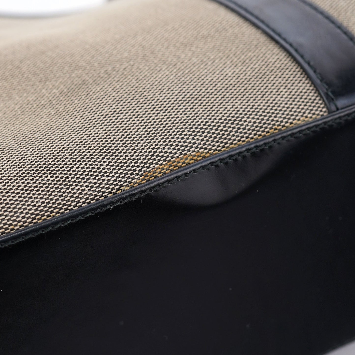 Beige Canvas Jackie Shoulder Bag