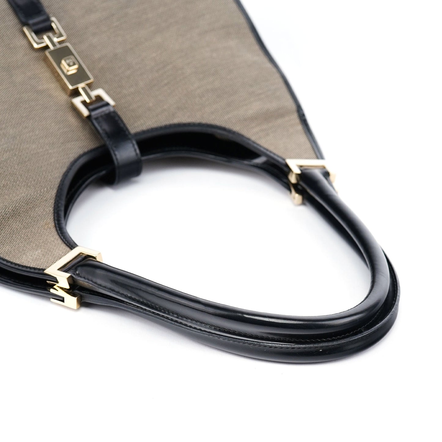 Beige Canvas Jackie Shoulder Bag