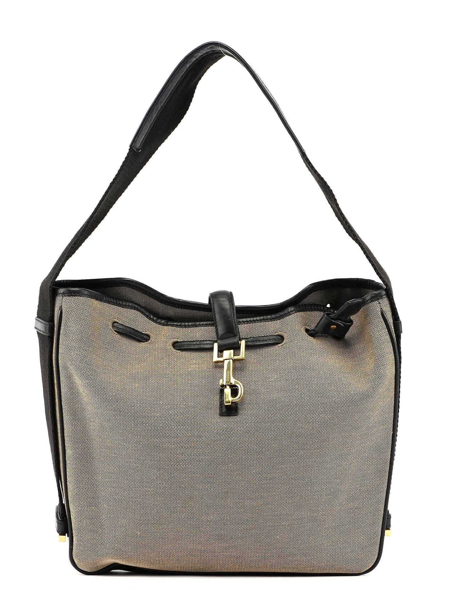 Beige Canvas Jackie Shoulder Bag