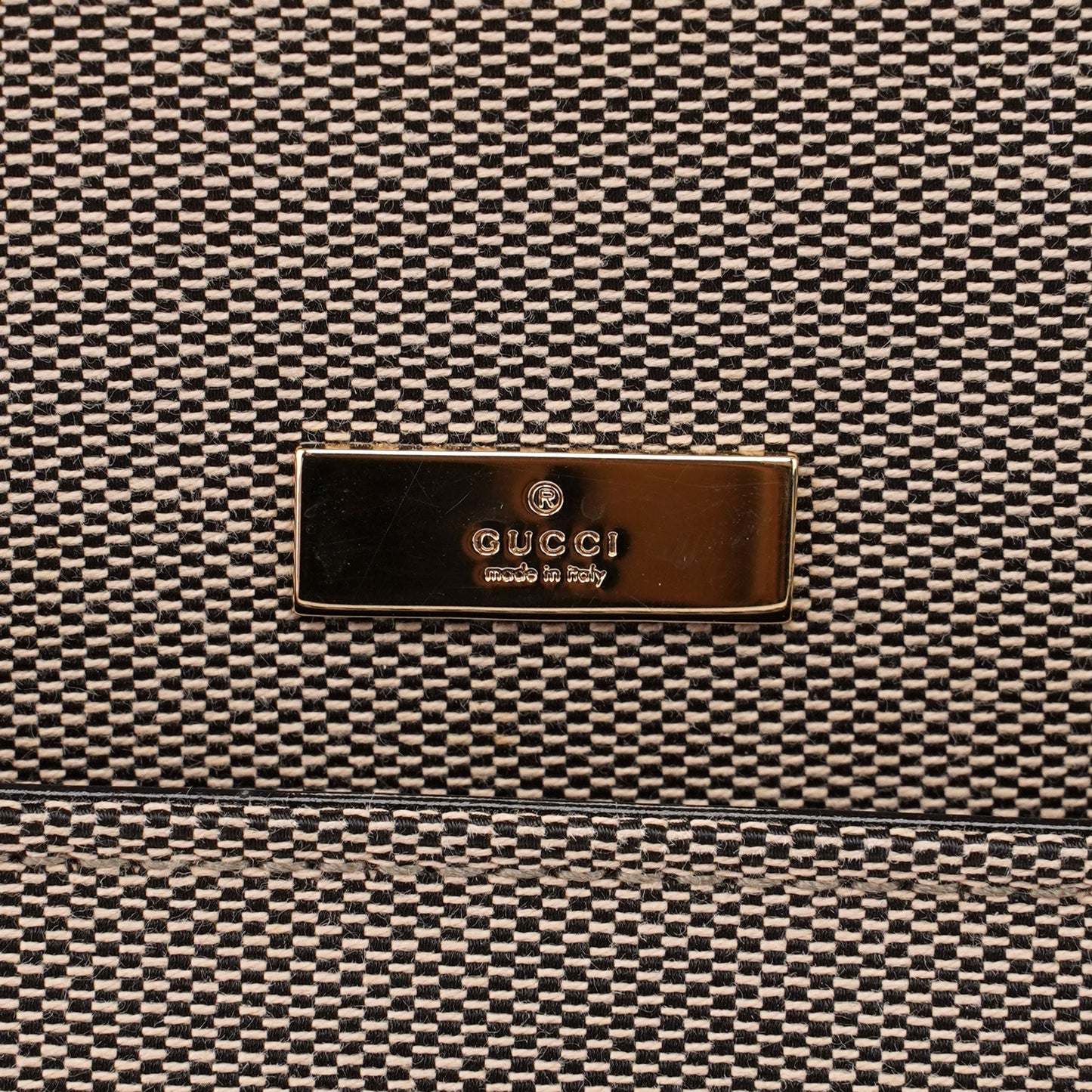 Beige Canvas Keylock Shoulder Bag