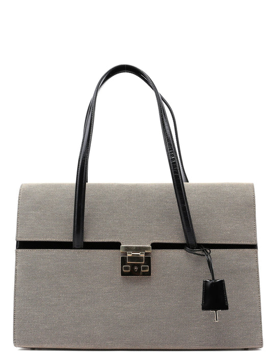 Beige Canvas Keylock Tote