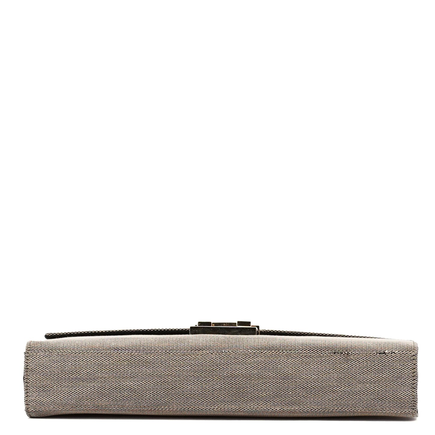 Beige Canvas Lady Lock Shoulder Bag