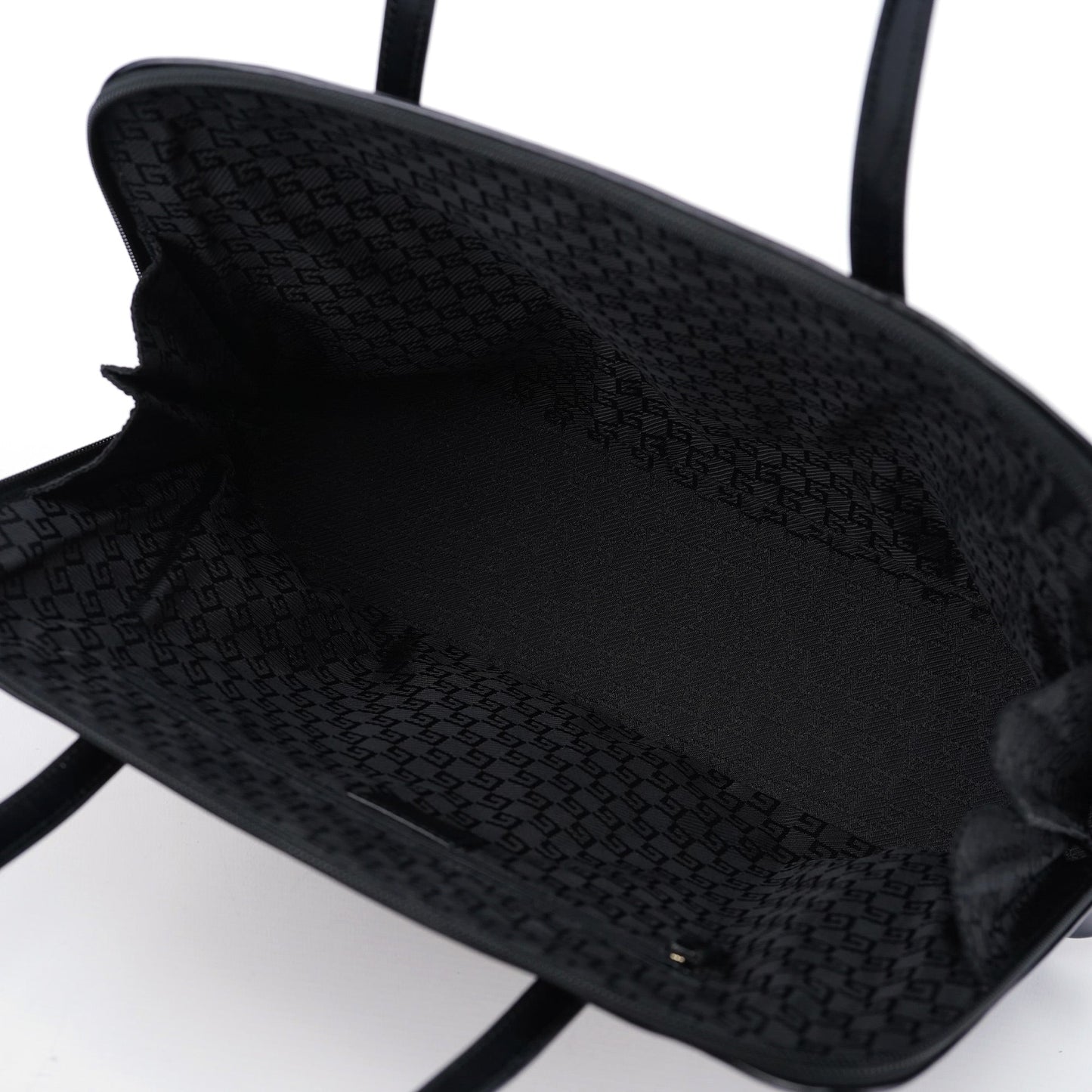 Beige Canvas Patent Leather Tote Bag