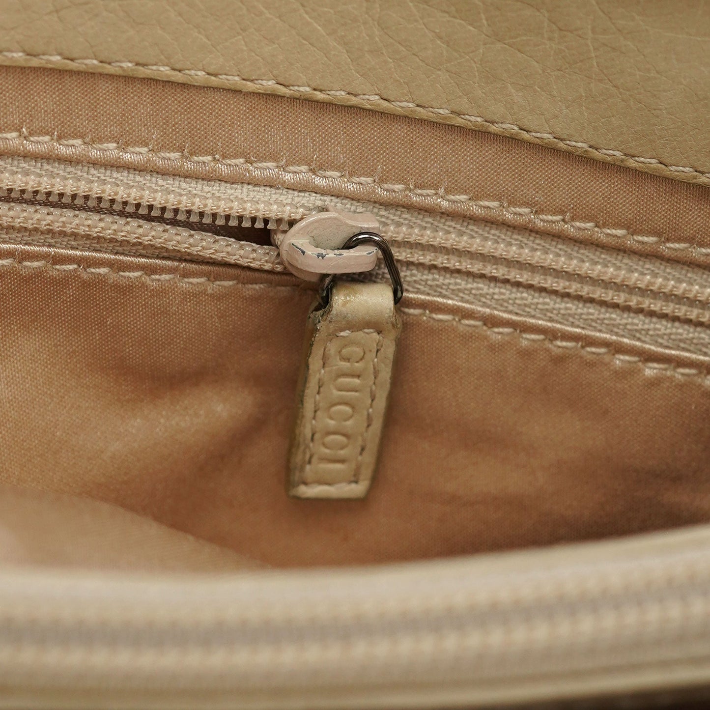 Beige Fur Horsebit Tote Bag