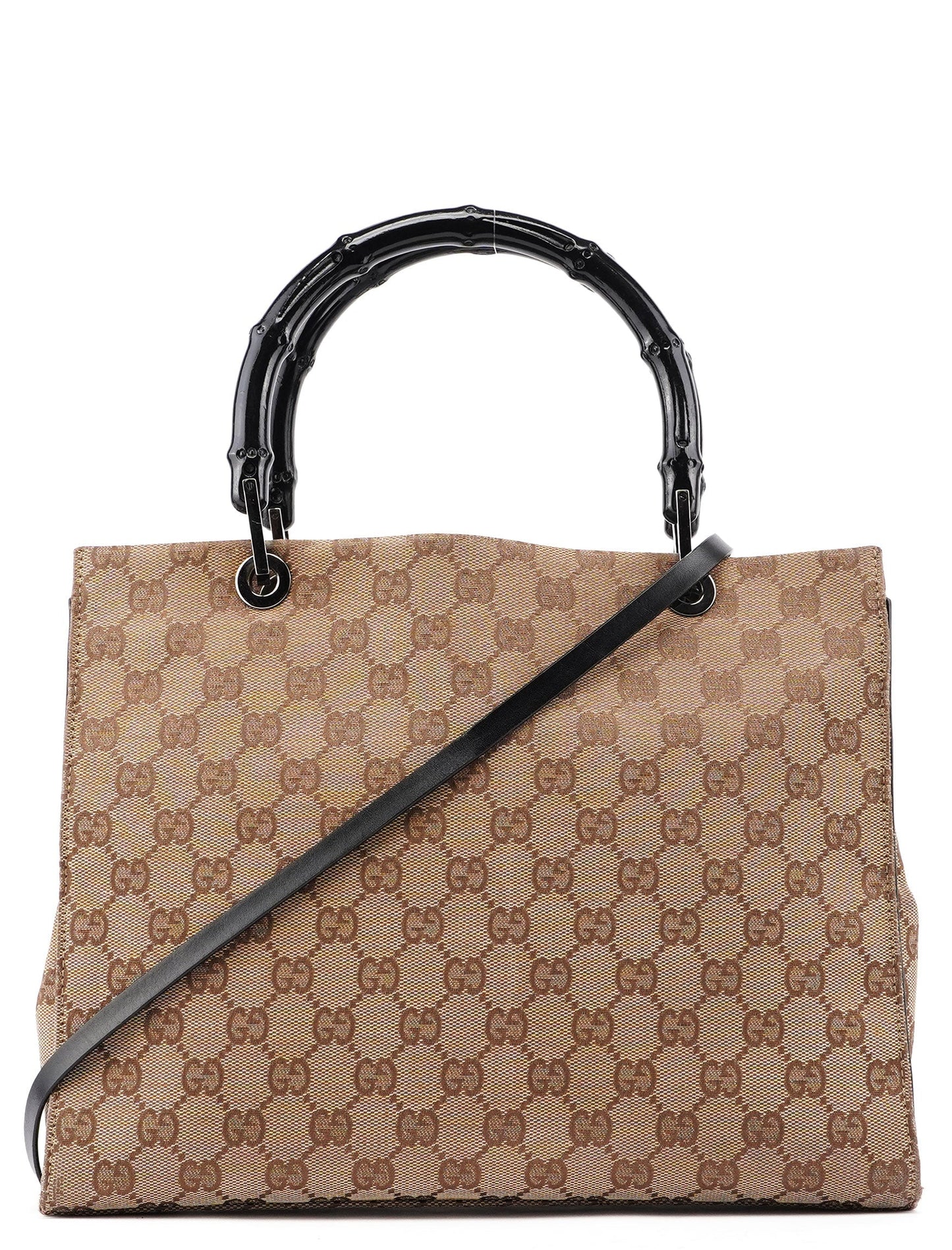 Beige GG Bamboo 2-Way Tote