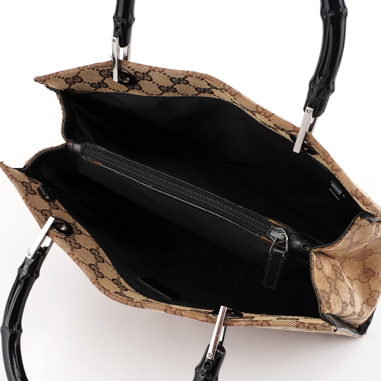 Beige GG Bamboo 2-Way Tote