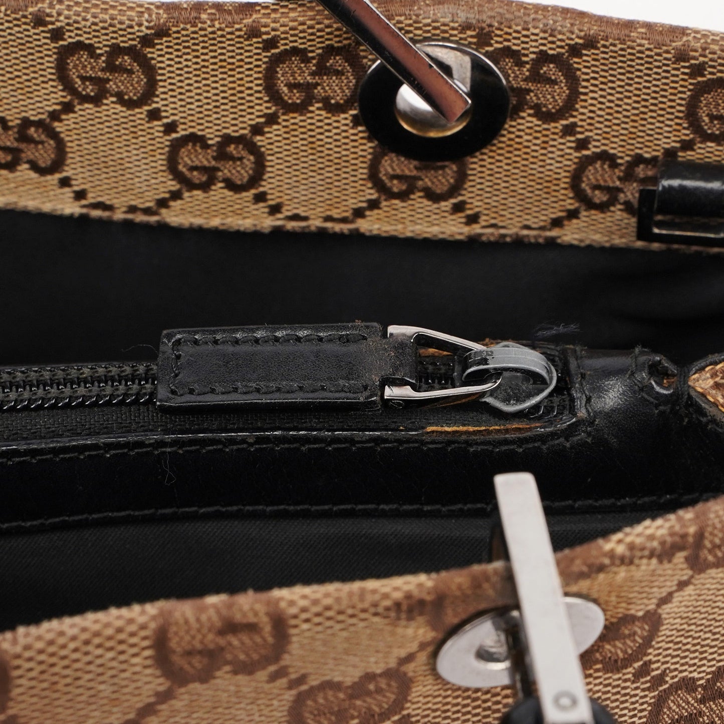 Beige GG Bamboo 2-Way Tote