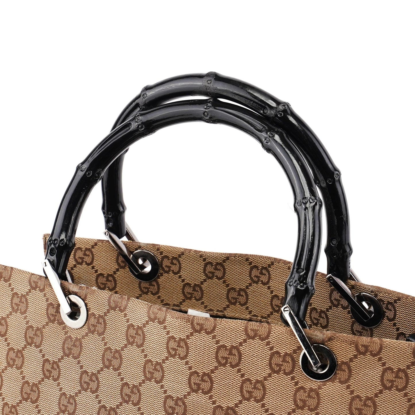 Beige GG Bamboo 2-Way Tote