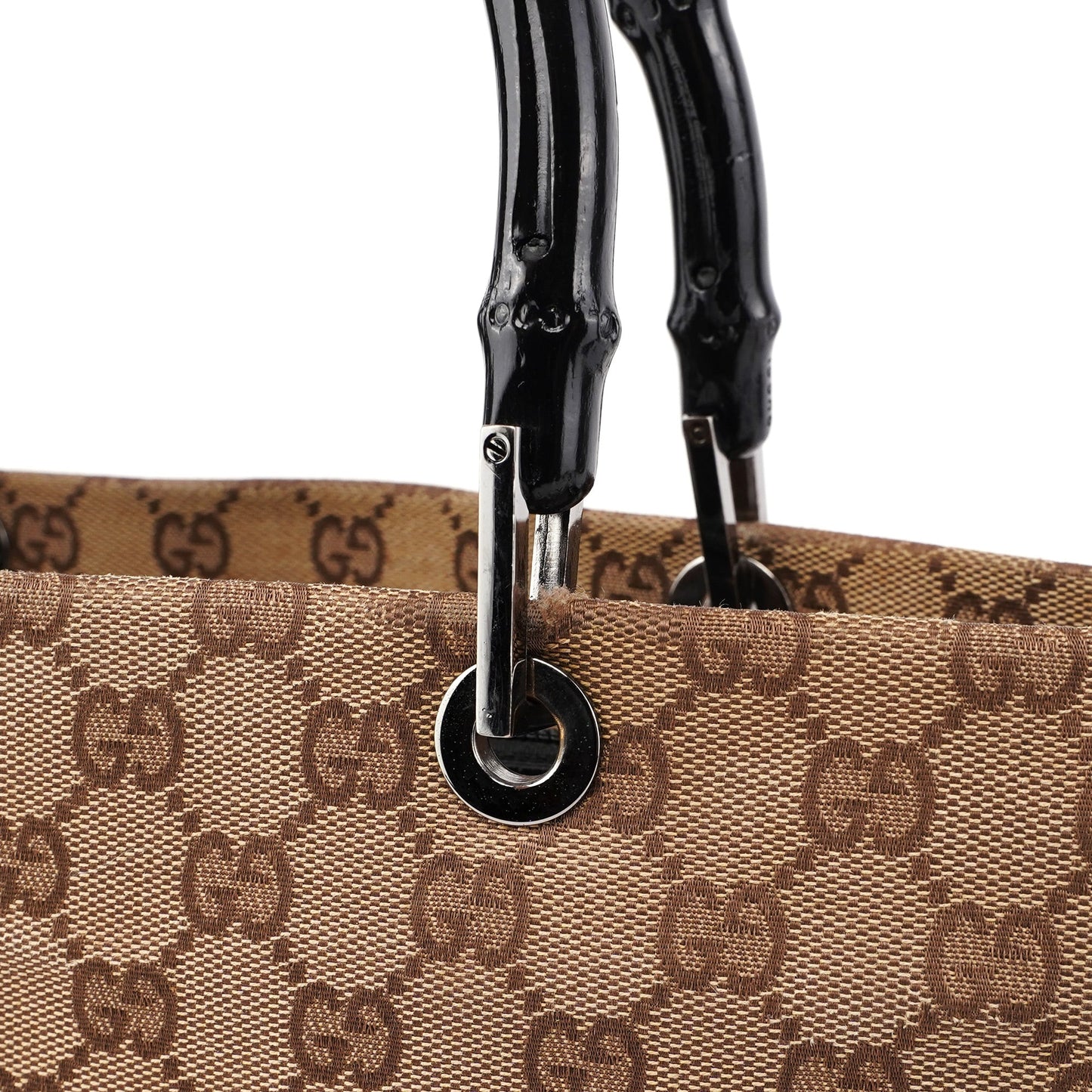 Beige GG Bamboo 2-Way Tote