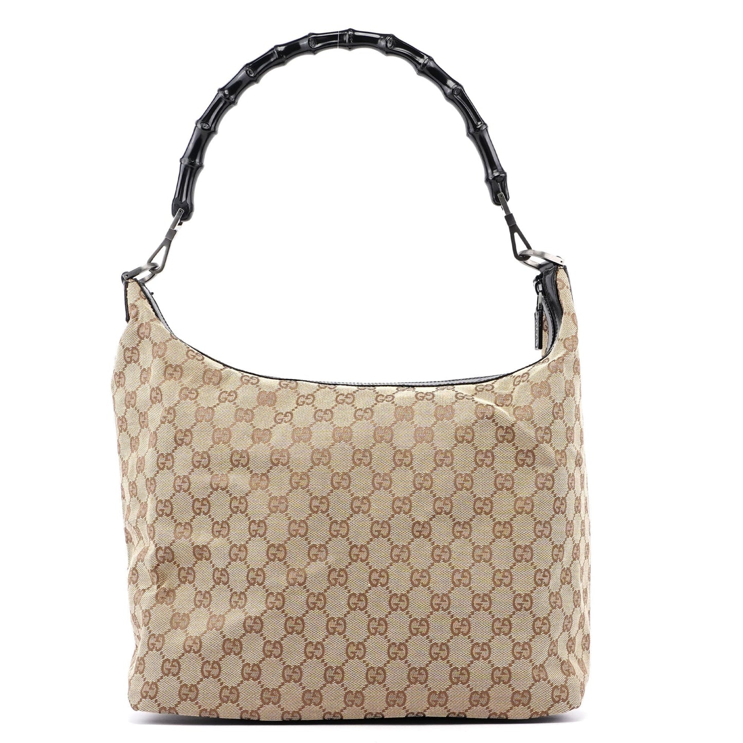 Beige GG Bamboo Shoulder Bag