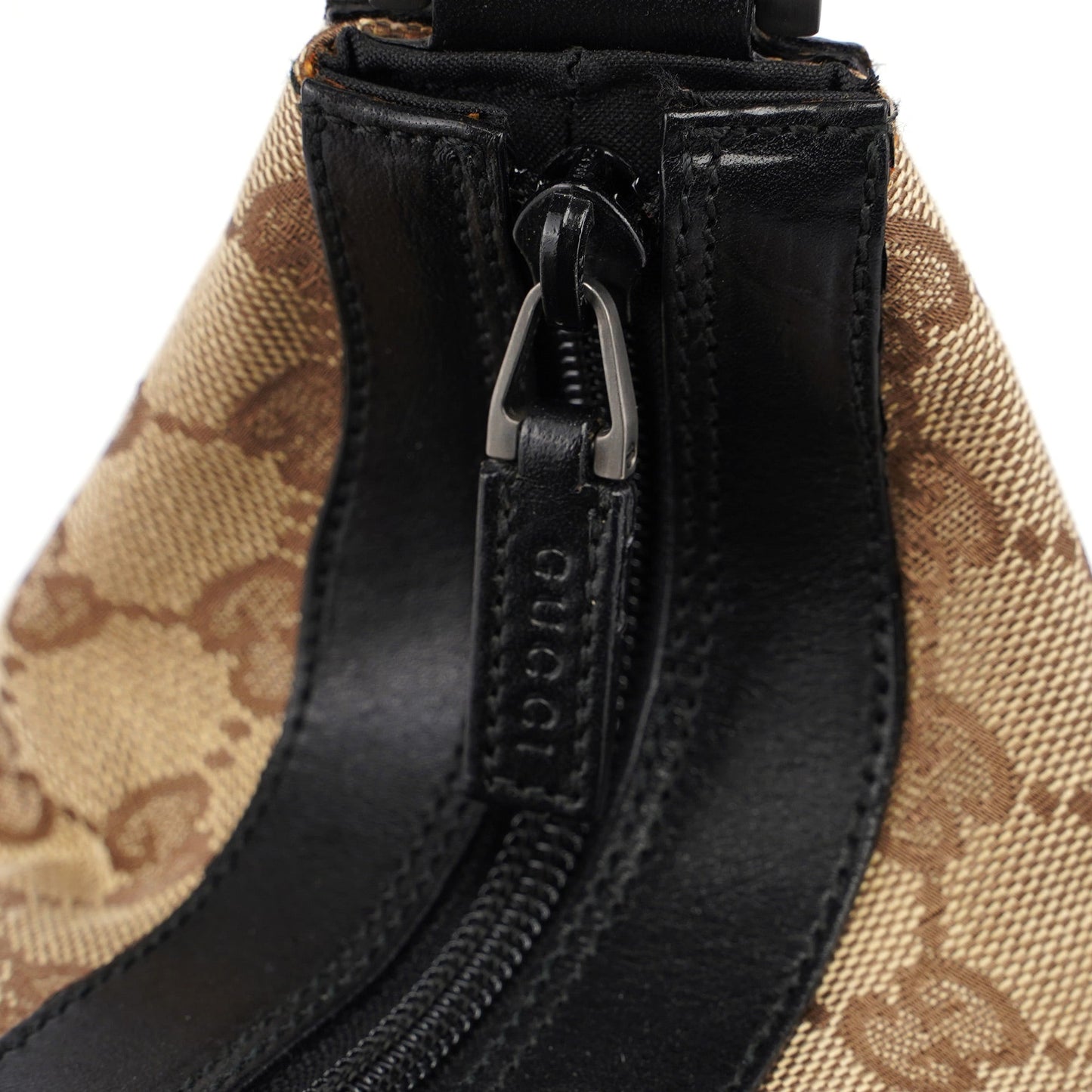 Beige GG Bamboo Shoulder Bag