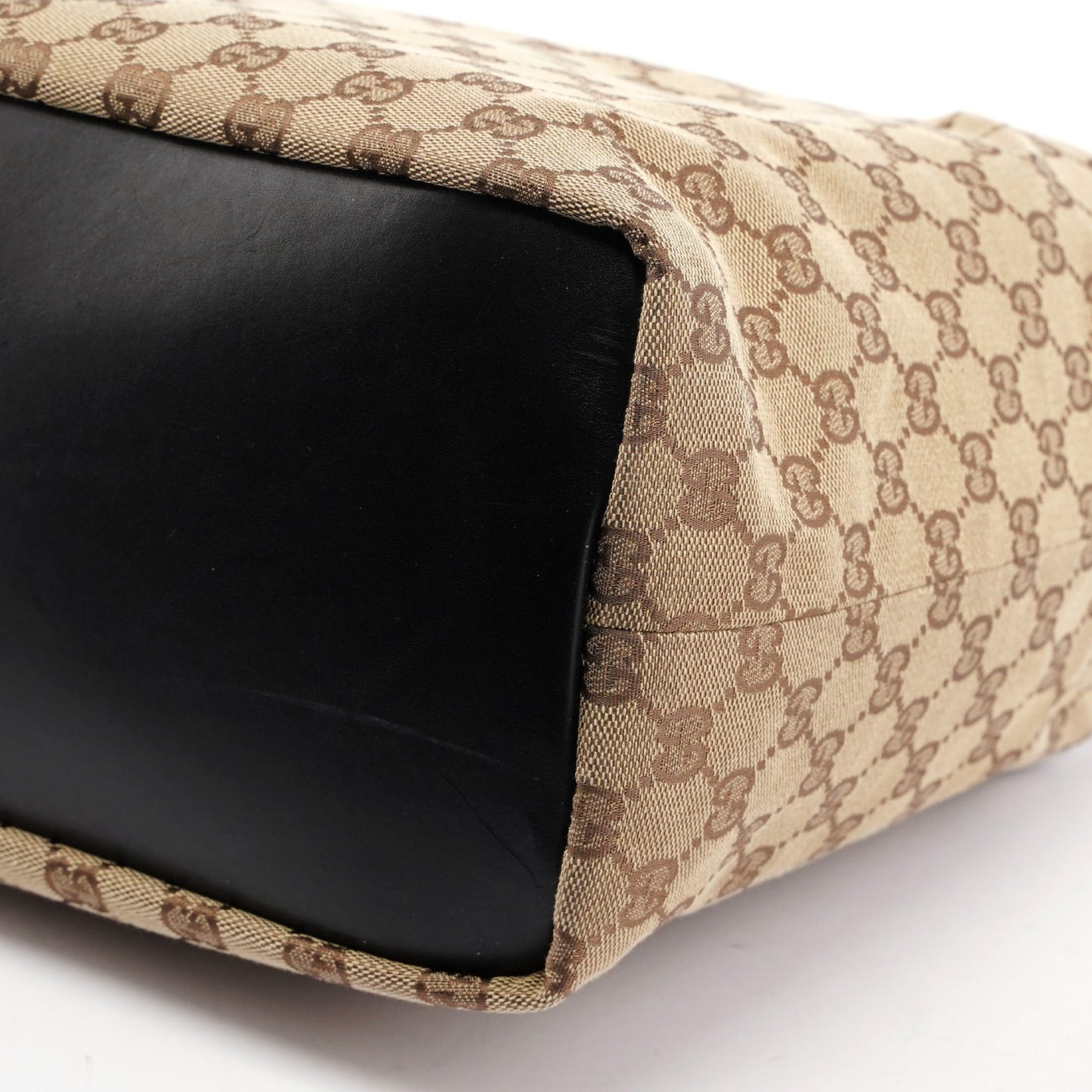 Beige GG Bamboo Shoulder Bag