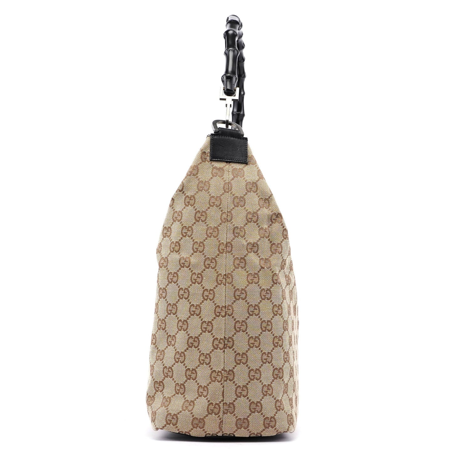 Beige GG Bamboo Shoulder Bag