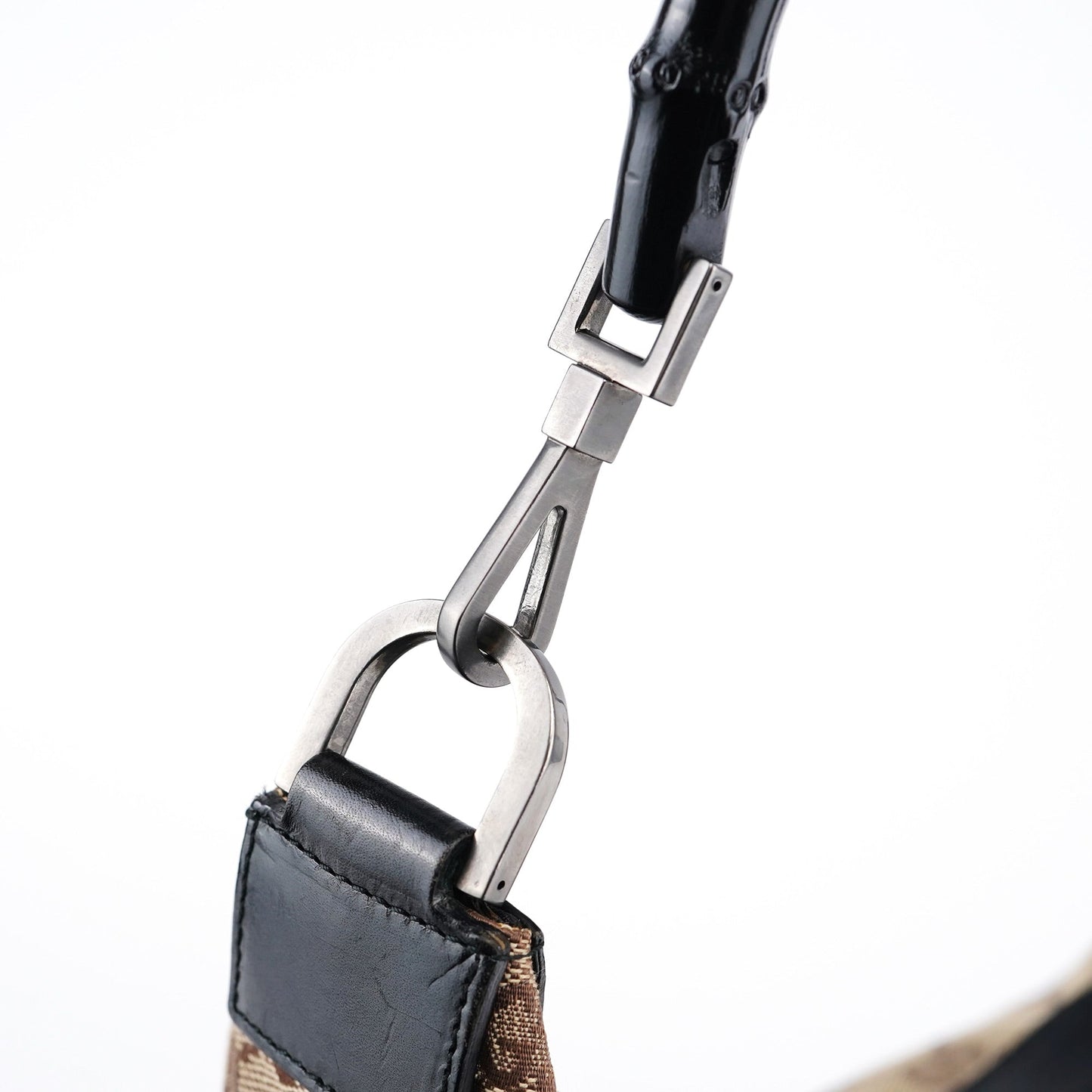 Beige GG Bamboo Shoulder Bag